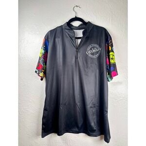 Carbliss Crew Pit Racing Mens Large Black Quarter Zip Performance Jersey Fruit